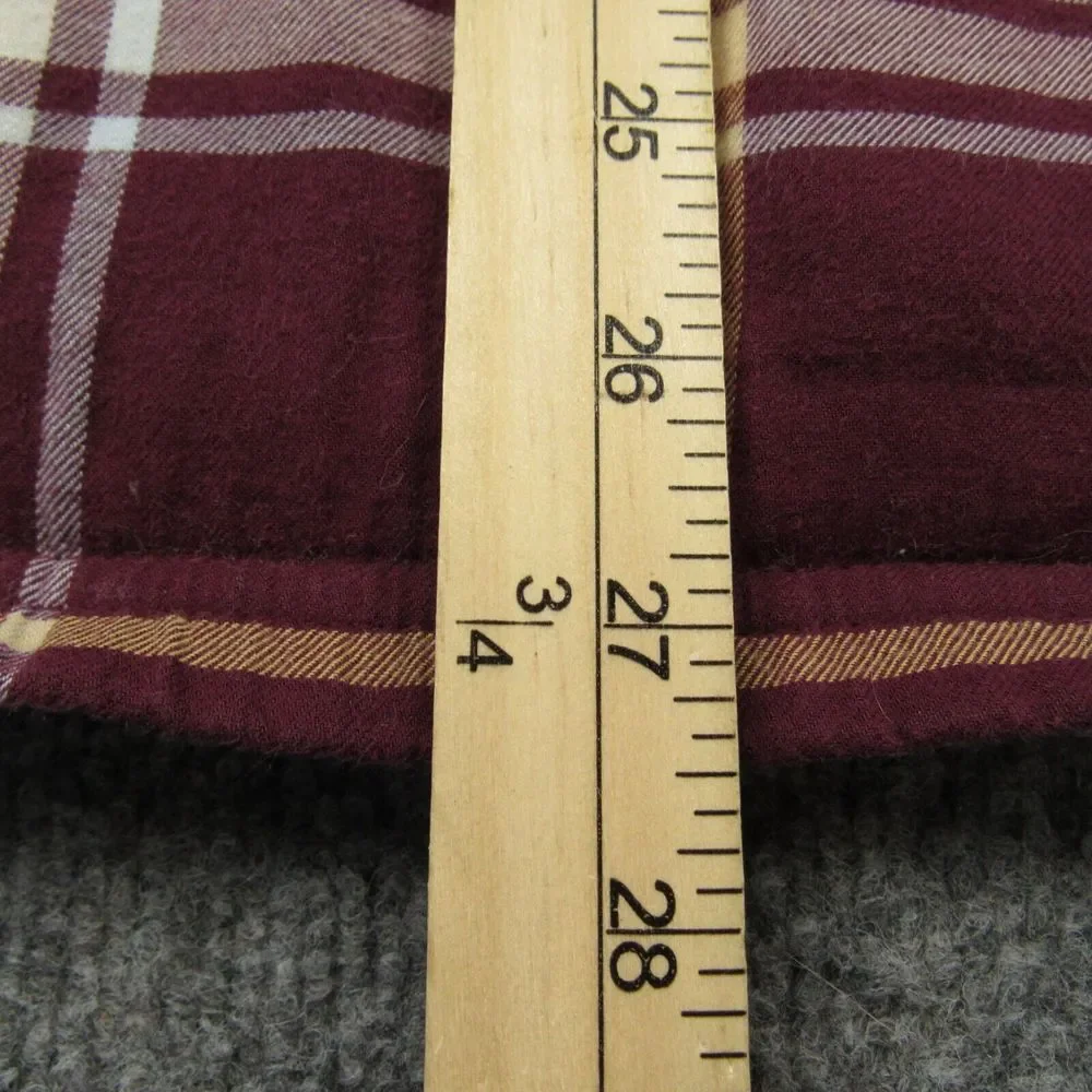 LL Bean Shacket Women Extra Large Fleece Lined Hoodie Flannel Shirt Jacket Plaid